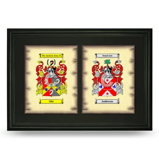 Double Coat of Arms Framed - Black