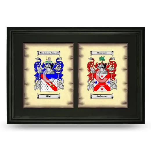 Double Coat of Arms Framed - Black