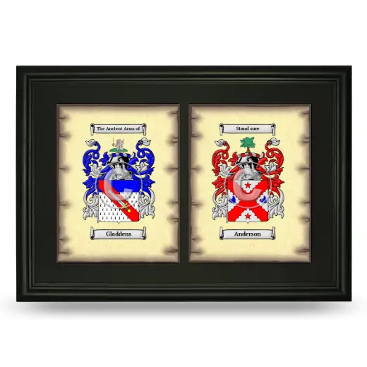 Double Coat of Arms Framed - Black