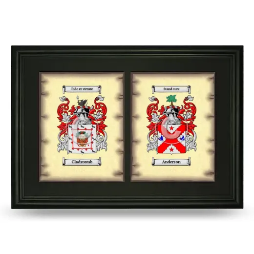 Double Coat of Arms Framed - Black