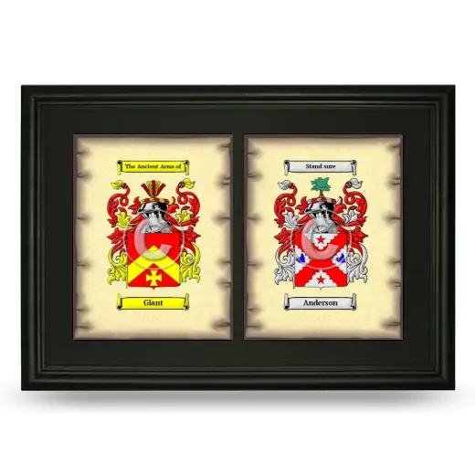 Double Coat of Arms Framed - Black
