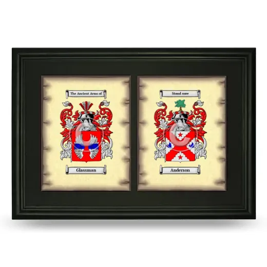 Double Coat of Arms Framed - Black