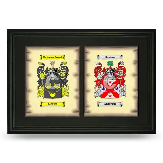 Double Coat of Arms Framed - Black