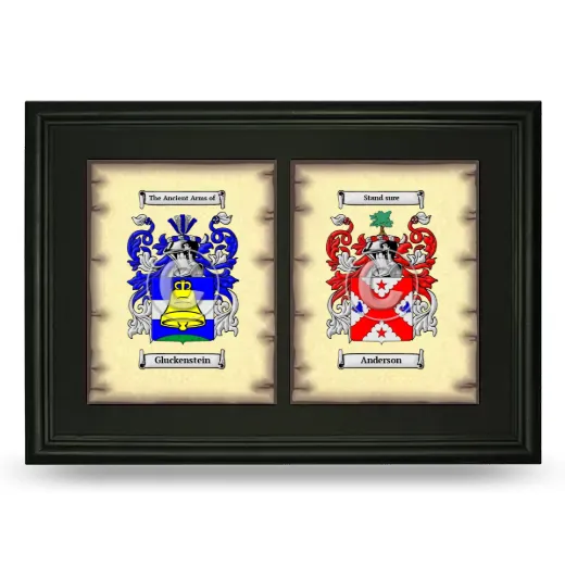 Double Coat of Arms Framed - Black