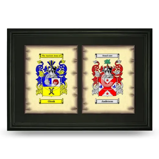 Double Coat of Arms Framed - Black