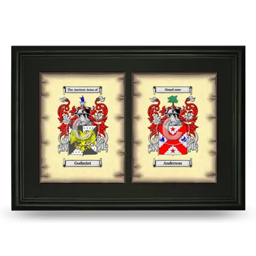 Double Coat of Arms Framed - Black