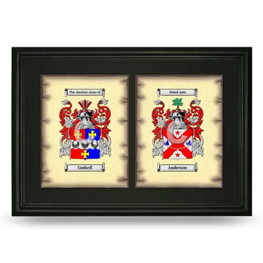 Double Coat of Arms Framed - Black