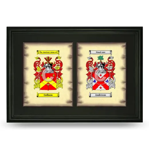 Double Coat of Arms Framed - Black