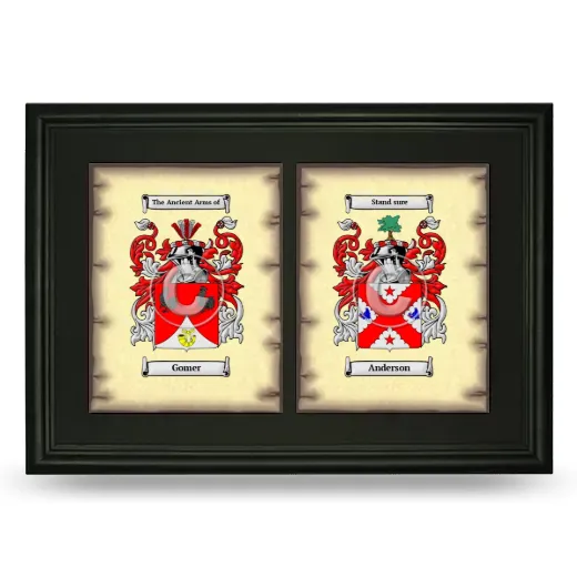 Double Coat of Arms Framed - Black