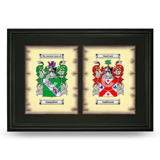 Double Coat of Arms Framed - Black