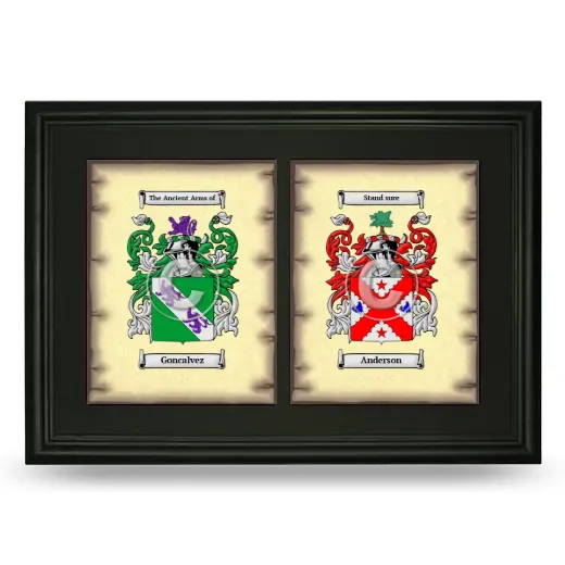 Double Coat of Arms Framed - Black