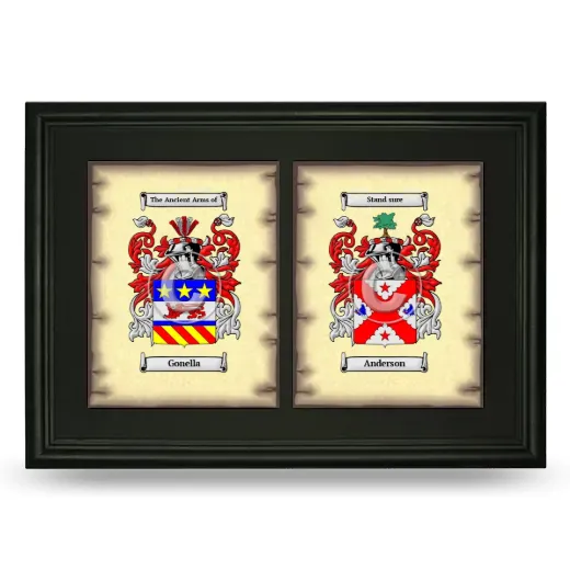 Double Coat of Arms Framed - Black