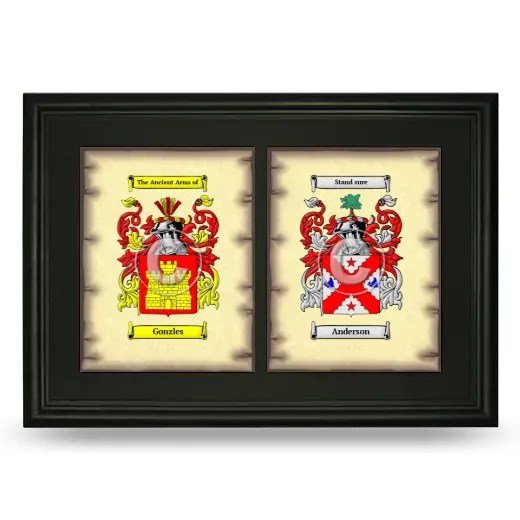 Double Coat of Arms Framed - Black