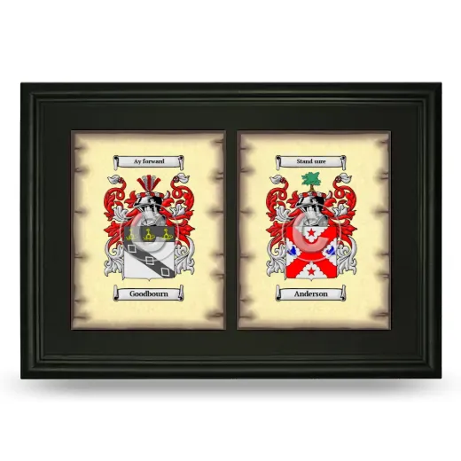 Double Coat of Arms Framed - Black