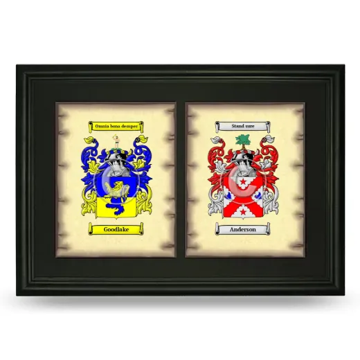 Double Coat of Arms Framed - Black