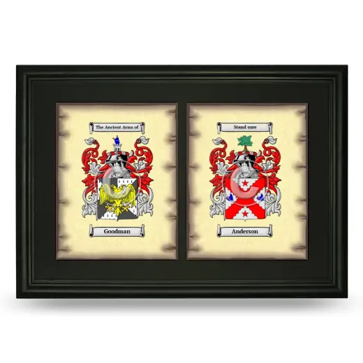 Double Coat of Arms Framed - Black