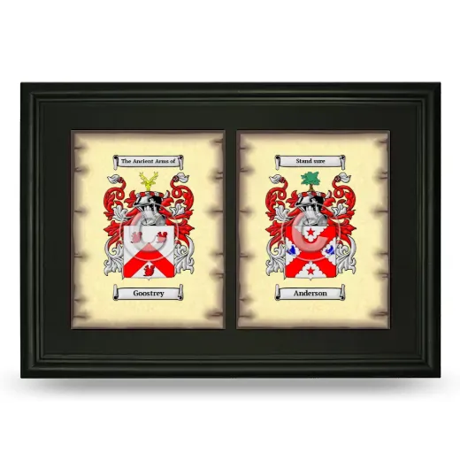 Double Coat of Arms Framed - Black