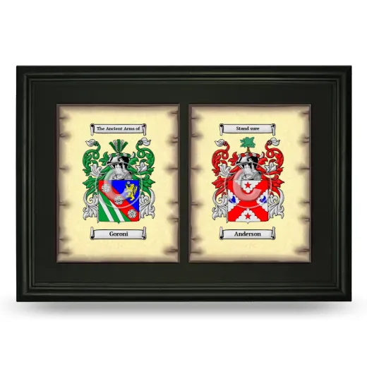 Double Coat of Arms Framed - Black