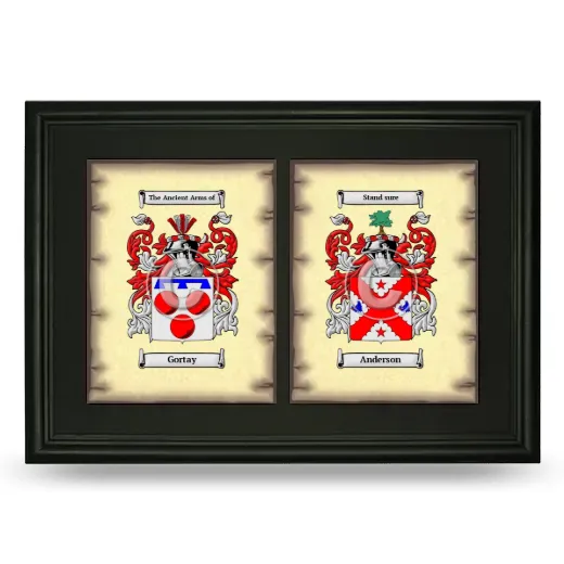 Double Coat of Arms Framed - Black
