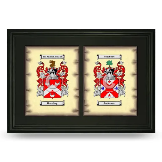 Double Coat of Arms Framed - Black