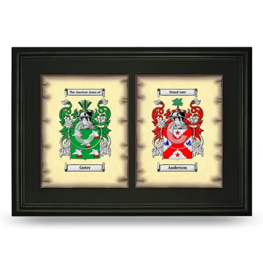 Double Coat of Arms Framed - Black