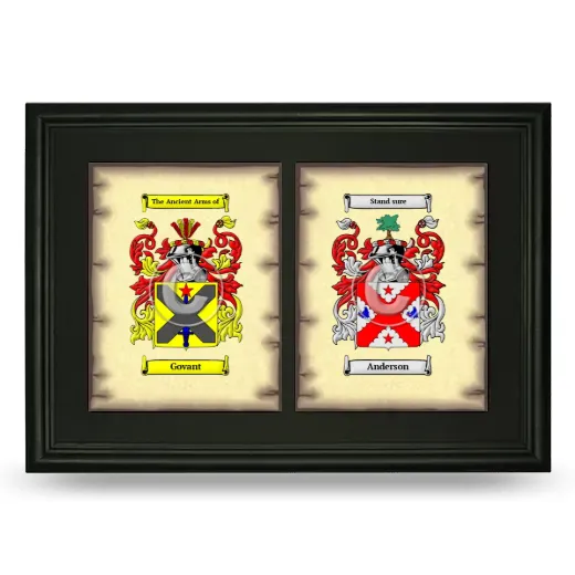 Double Coat of Arms Framed - Black
