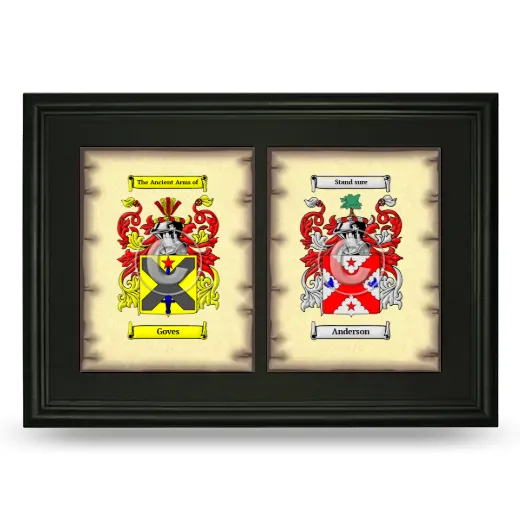 Double Coat of Arms Framed - Black