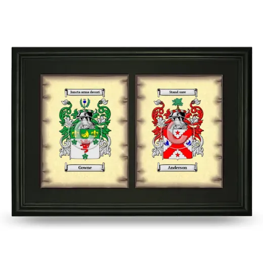 Double Coat of Arms Framed - Black