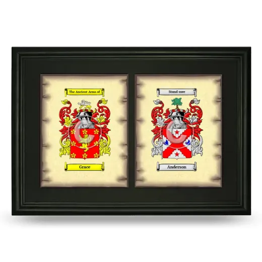 Double Coat of Arms Framed - Black