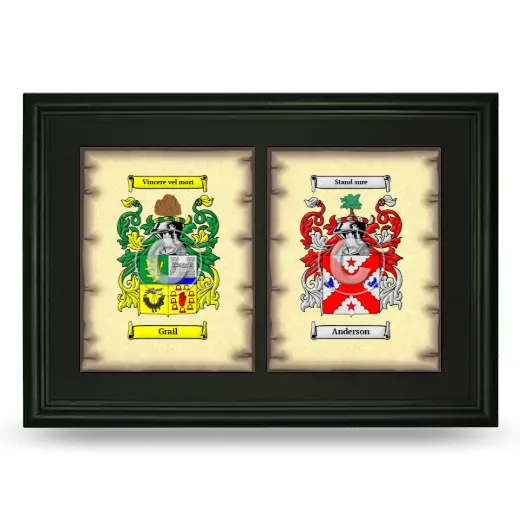 Double Coat of Arms Framed - Black