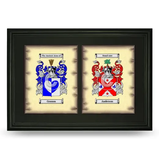 Double Coat of Arms Framed - Black