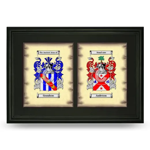 Double Coat of Arms Framed - Black
