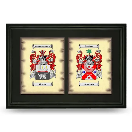 Double Coat of Arms Framed - Black