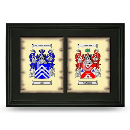 Double Coat of Arms Framed - Black
