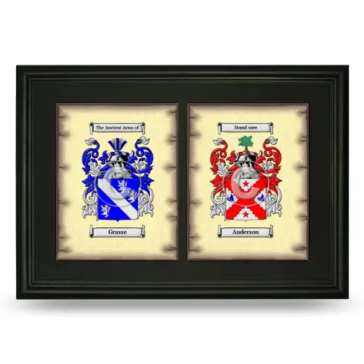 Double Coat of Arms Framed - Black