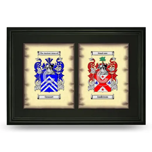 Double Coat of Arms Framed - Black