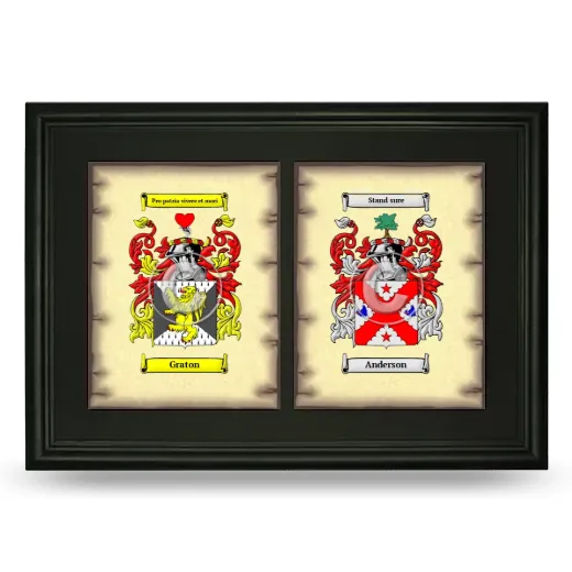 Double Coat of Arms Framed - Black