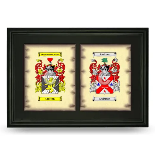 Double Coat of Arms Framed - Black