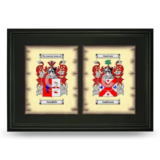 Double Coat of Arms Framed - Black