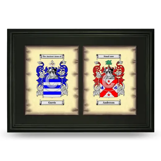 Double Coat of Arms Framed - Black