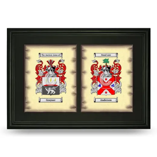 Double Coat of Arms Framed - Black