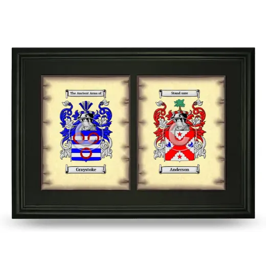 Double Coat of Arms Framed - Black