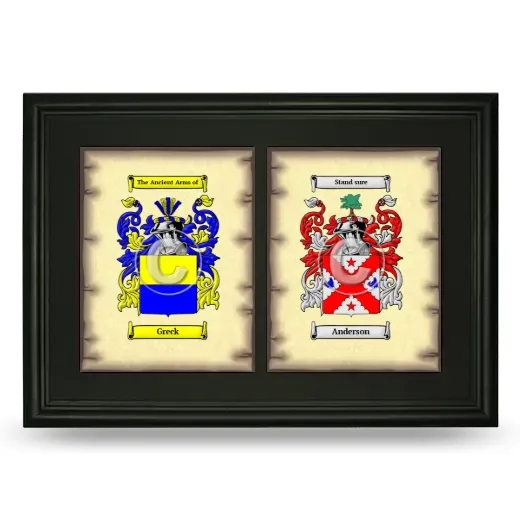 Double Coat of Arms Framed - Black