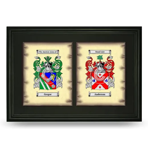Double Coat of Arms Framed - Black