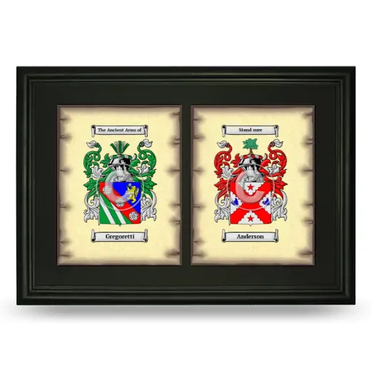 Double Coat of Arms Framed - Black