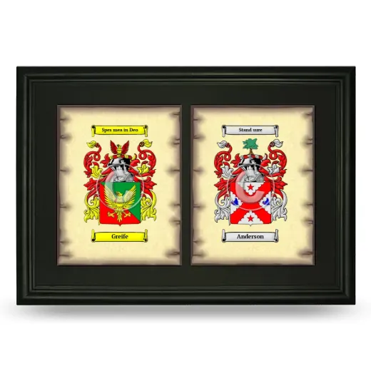 Double Coat of Arms Framed - Black