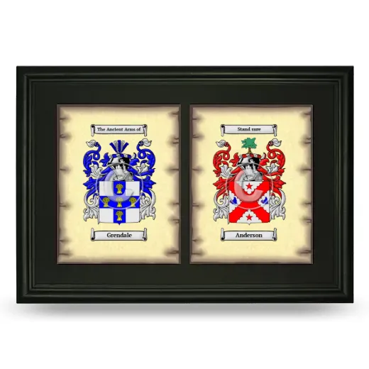 Double Coat of Arms Framed - Black