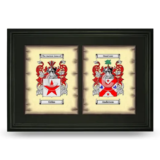 Double Coat of Arms Framed - Black