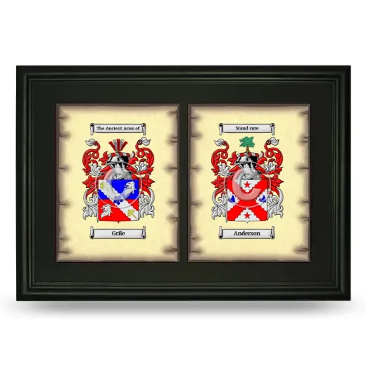 Double Coat of Arms Framed - Black