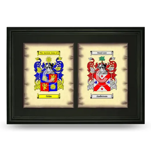 Double Coat of Arms Framed - Black
